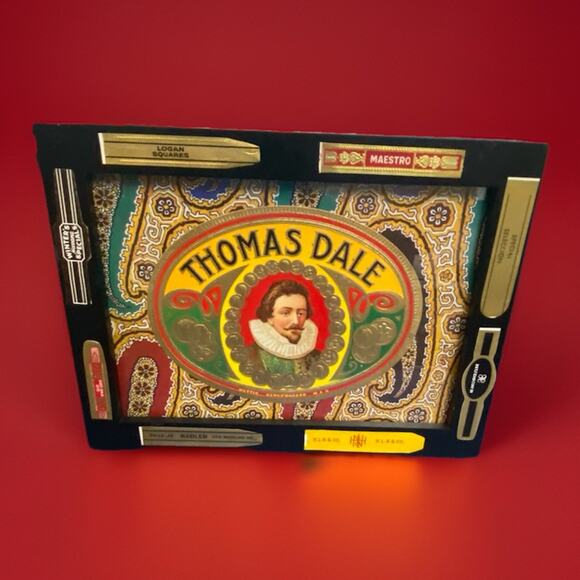 Framed Thomas Dale Cigar Box Label with 15 Cigar Bands 6" x 8" Easel Backed - Picture 2 of 7